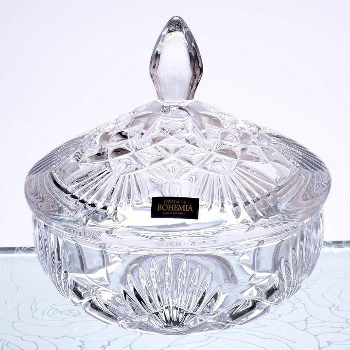 Crystalite Bohemia Vega Nova Candy Bowl with Lid