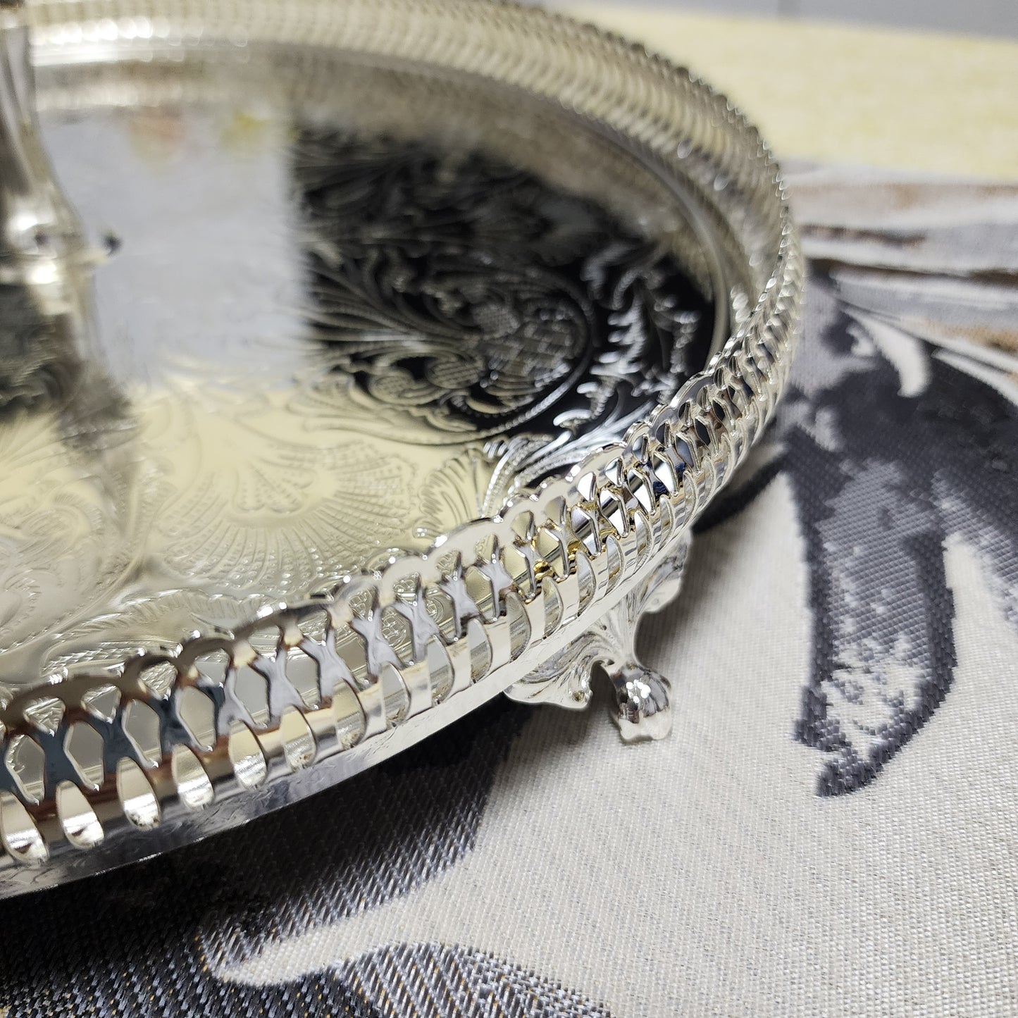 Silver 3 tier Gallery Cake Stand