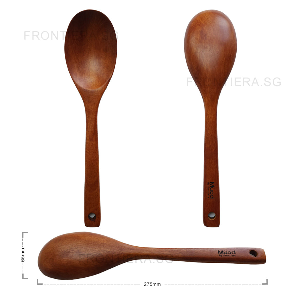 Natural Ottchil Lacquer Wooden Multi Purpose Oval Spoon 275mm