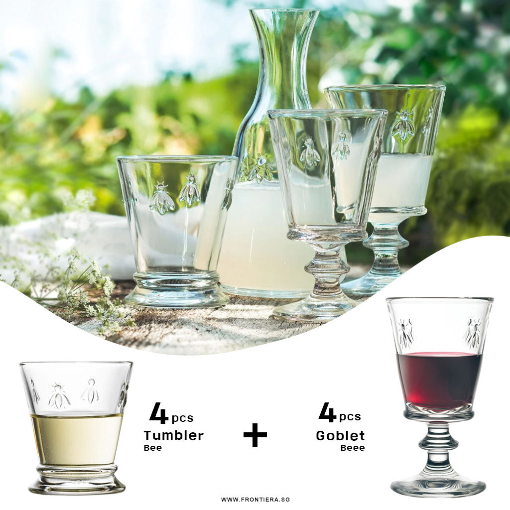 Abeille Bee Tumbler & Goblet [4+4P Set] 𝟐𝟎% 𝐎𝐅𝐅