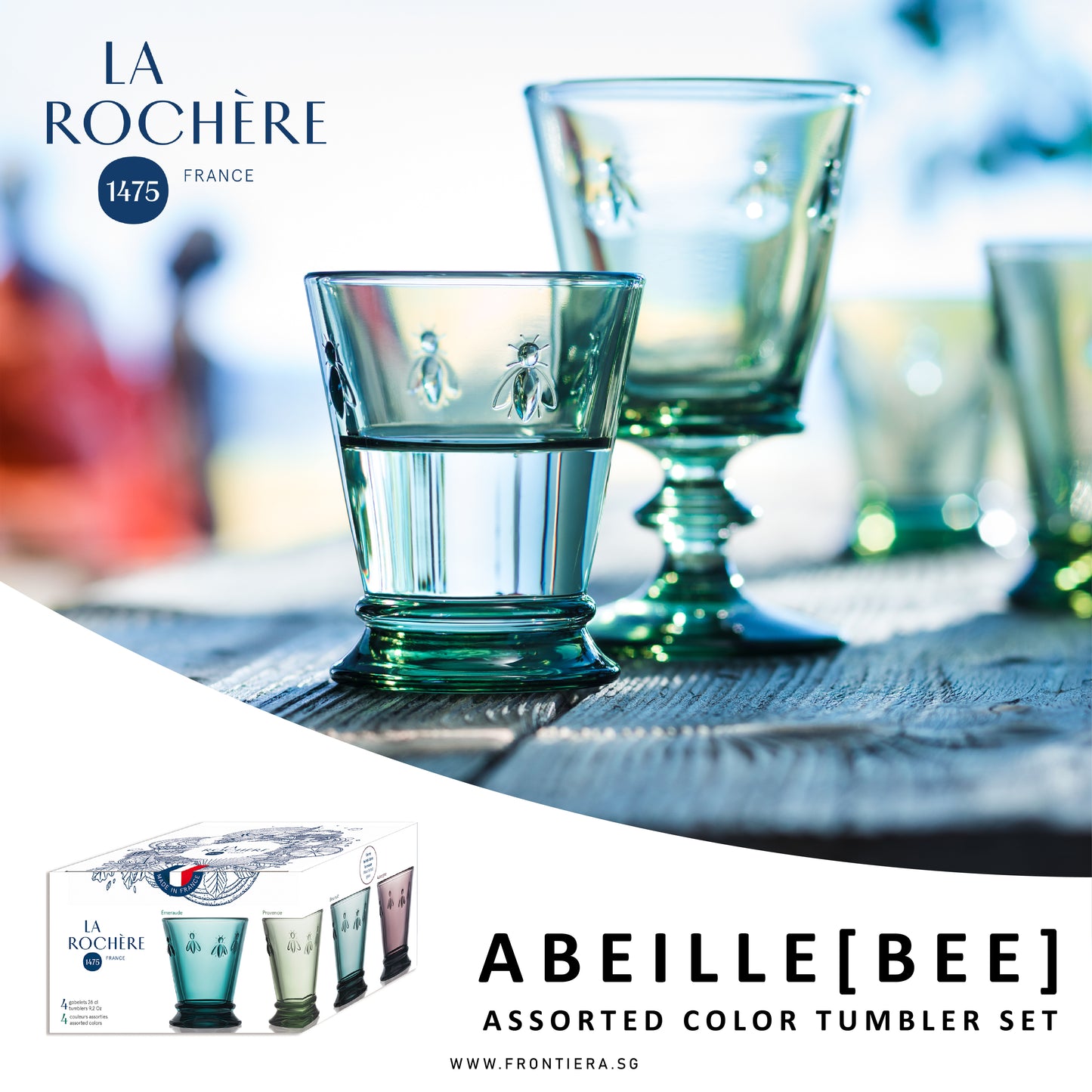 Abeille Bee 4 Assorted Colours Tumbler [Set of 4]