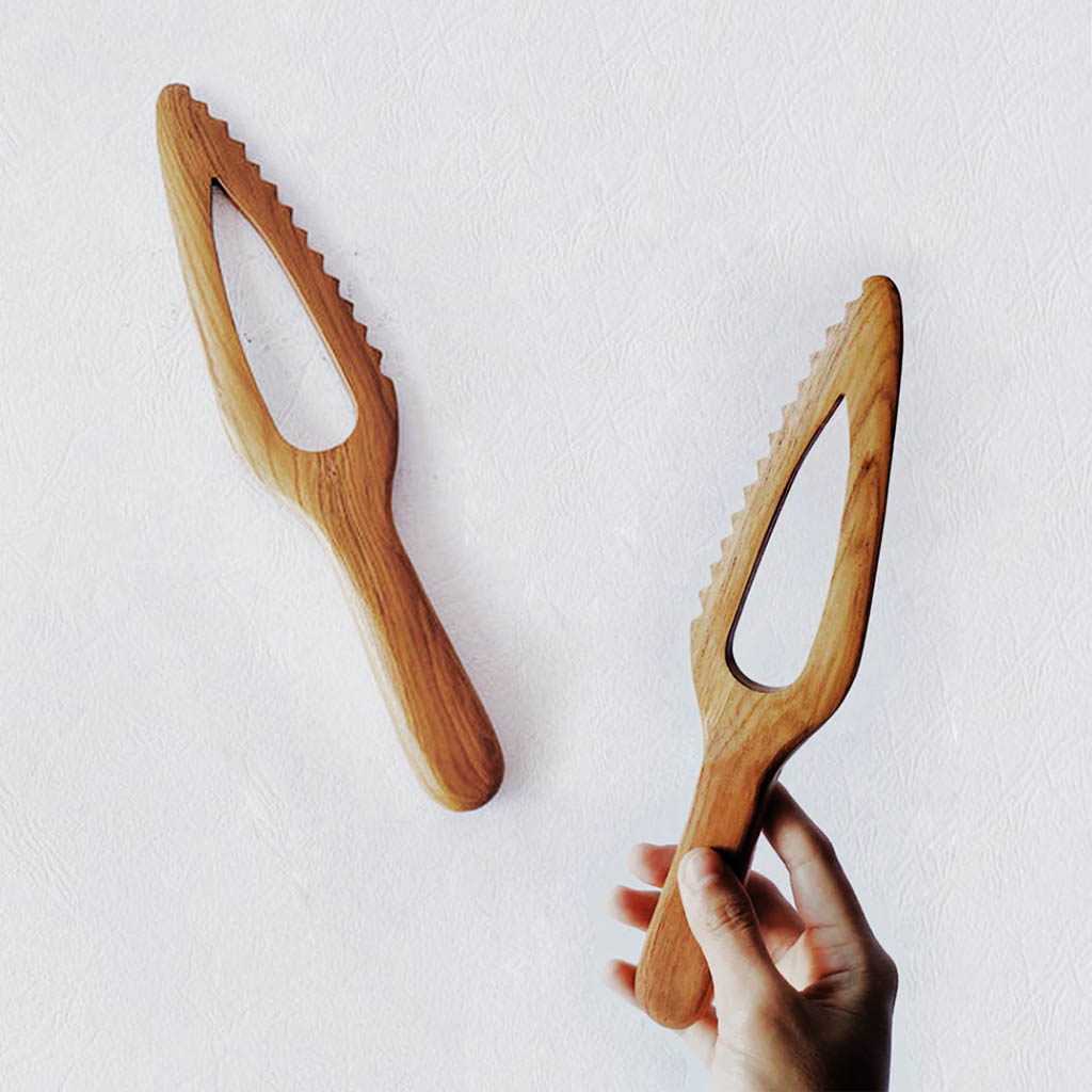 Natural Wooden Cake Knife 220mm