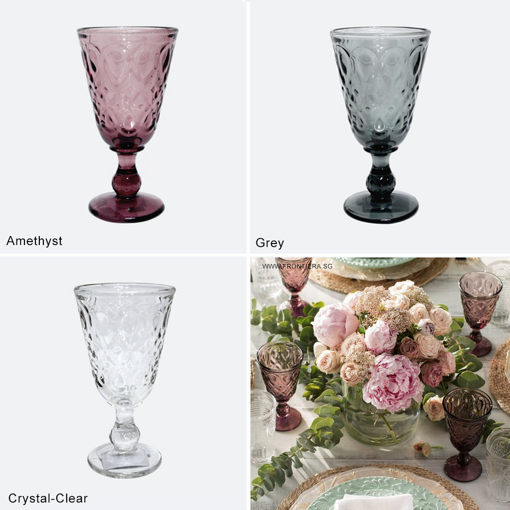 Lyonnais Grey Set of 6 Wine Goblet Glass Ø85xH165mm, 230ml