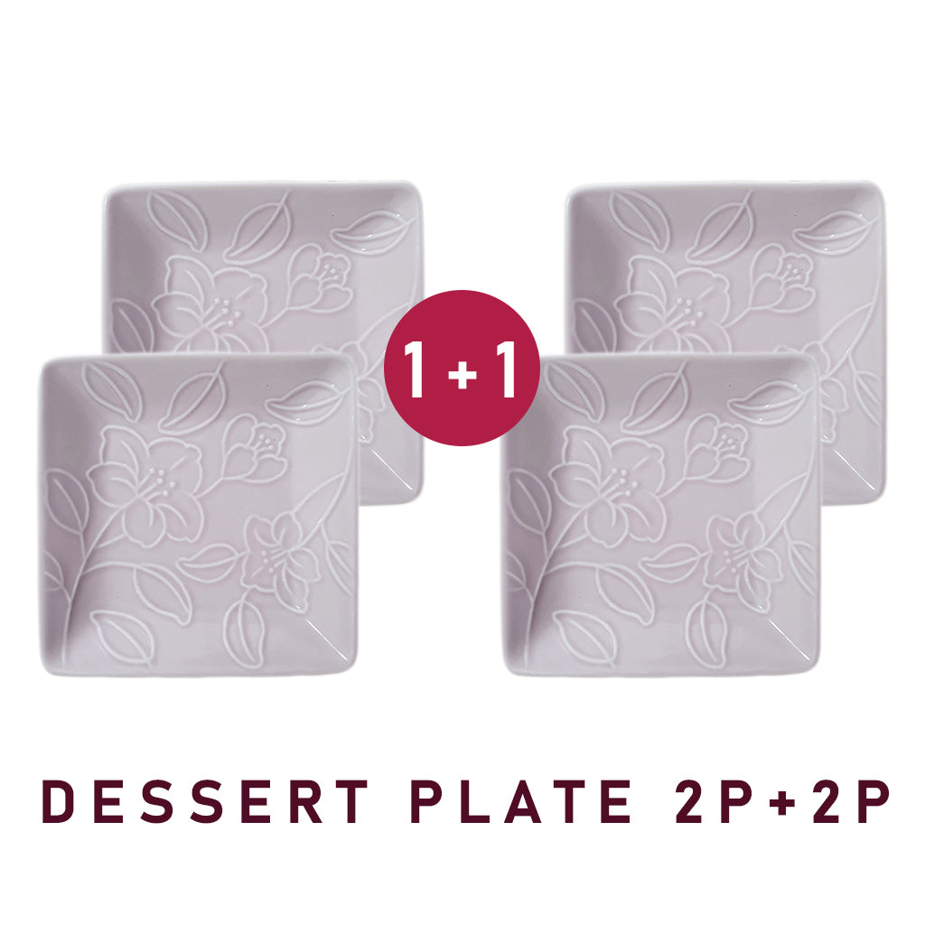 Refreshing Square Plate 127mm 2P Set (Baby Pink Color) ๐ฎ ๐ฃ๐น๐๐ ๐ฎ