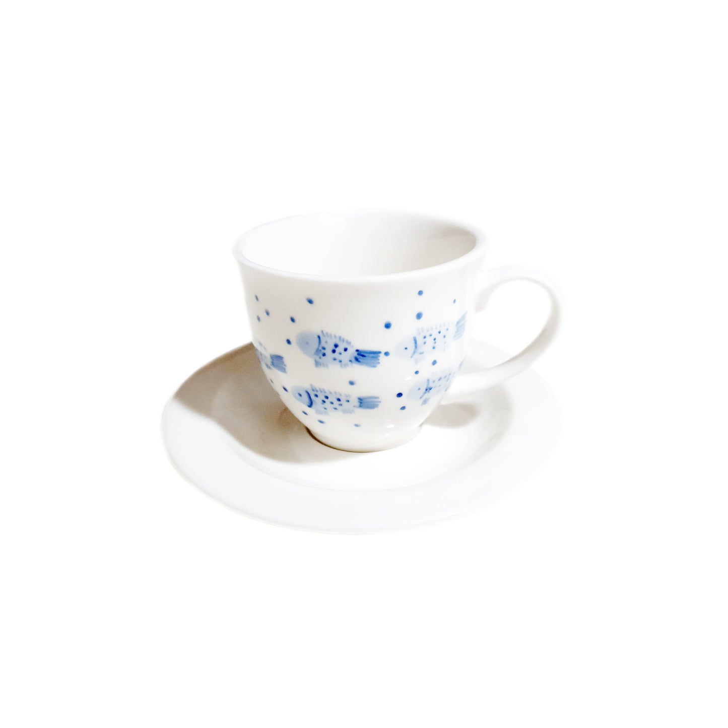 Bubble Fish Teapot with 4 Tea Cup and Saucer Set