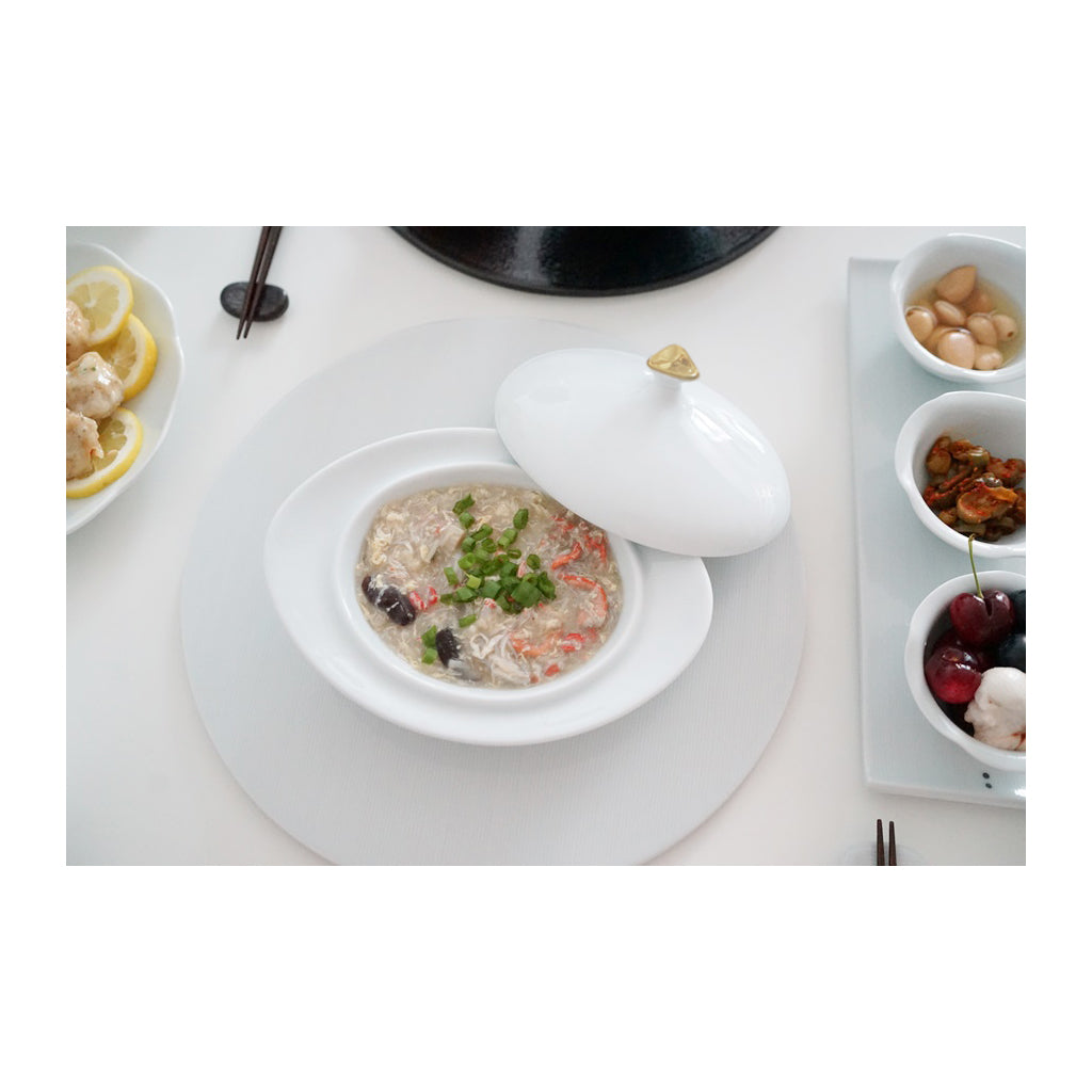 22.5cm Gratin Dish Plate with Gold handle Lid