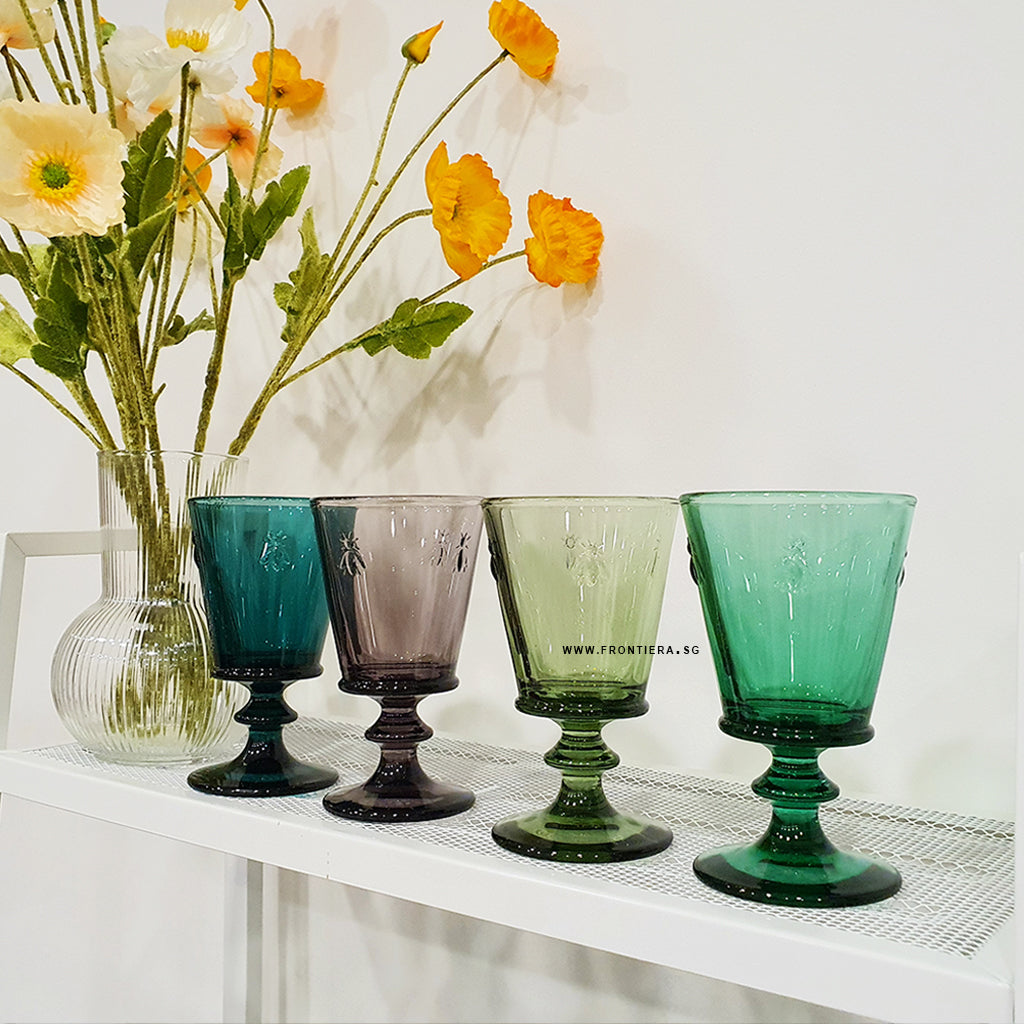 Abeille Bee Assorted Color (Set of 4) Tumbler Glass Set