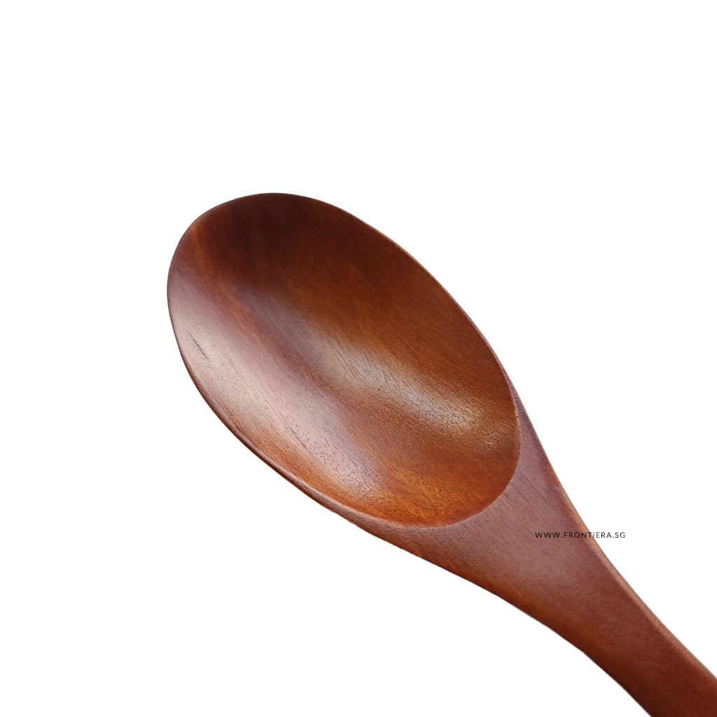 Natural Ottchil Lacquer Wooden Multi Purpose Oval Long Spoon 315mm