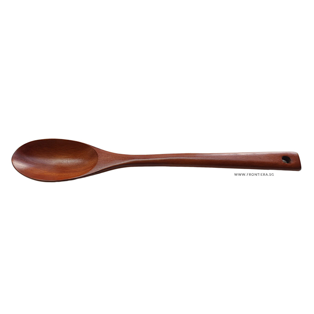 Natural Ottchil Lacquer Wooden Multi Purpose Oval Long Spoon 315mm