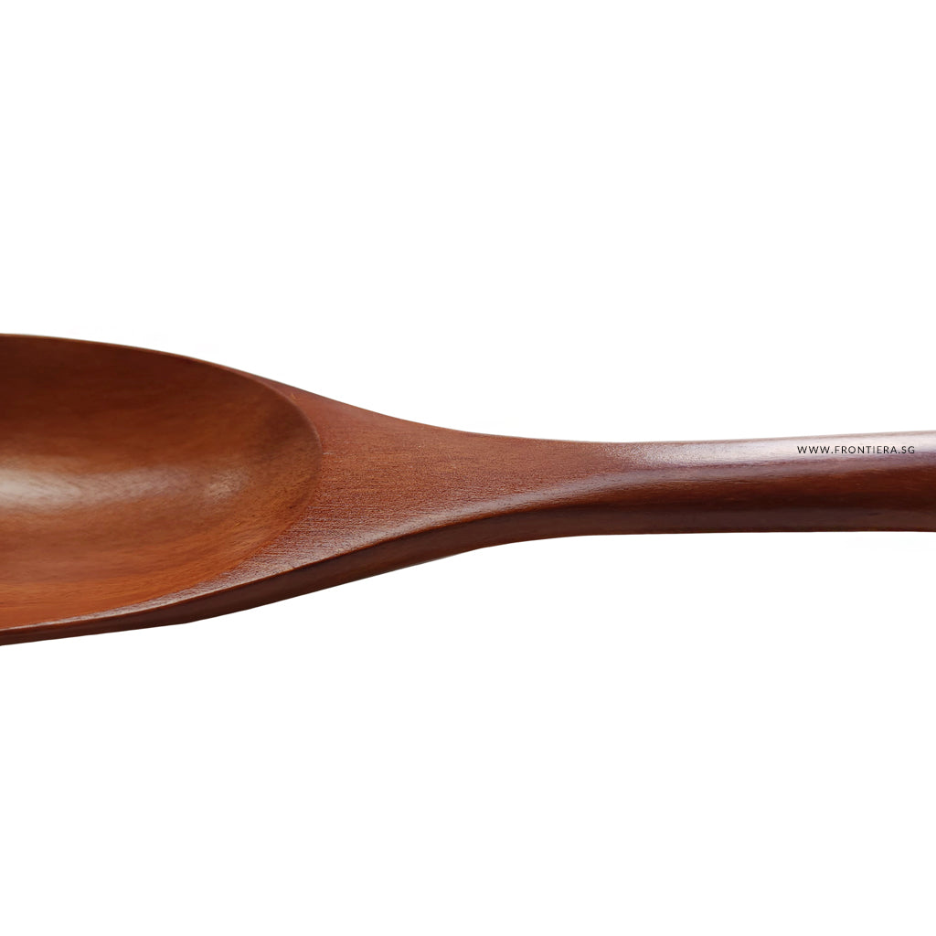 Natural Ottchil Lacquer Wooden Multi Purpose Oval Long Spoon 315mm