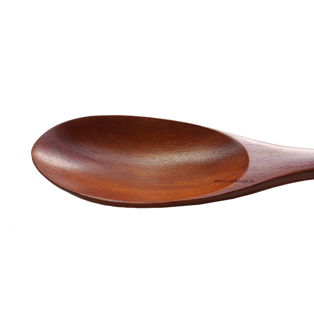 Natural Ottchil Lacquer Wooden Multi Purpose Oval Long Spoon 315mm