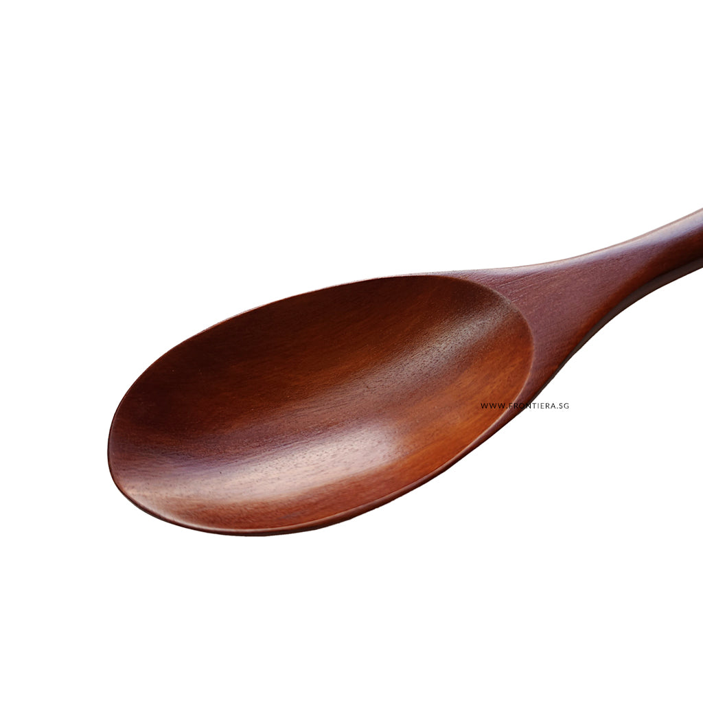 Natural Ottchil Lacquer Wooden Multi Purpose Oval Long Spoon 315mm