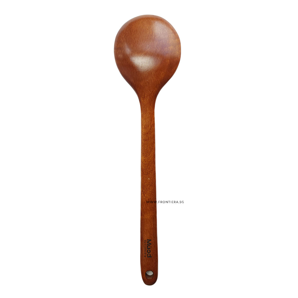 Natural Ottchil Lacquer Wooden Multi Purpose Round Large Long Spoon 320mm