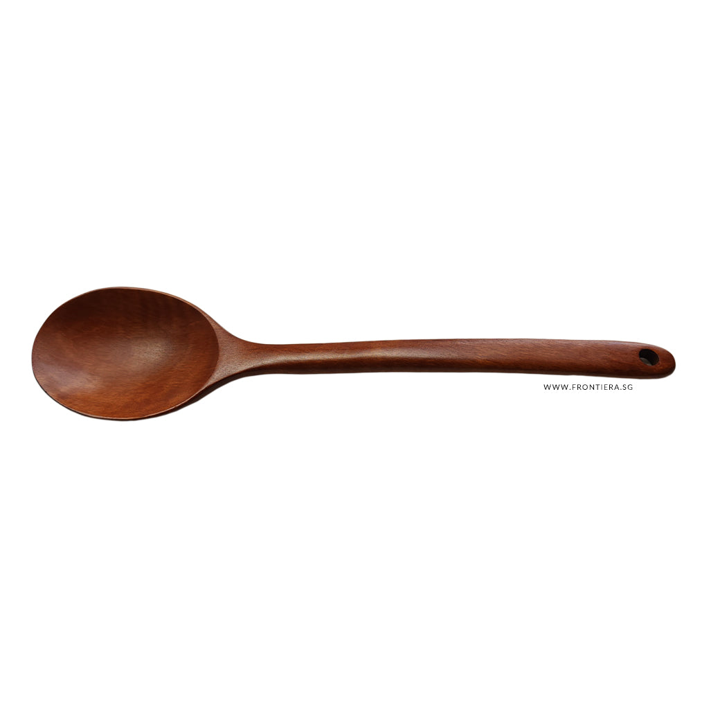 Natural Ottchil Lacquer Wooden Multi Purpose Round Large Long Spoon 320mm