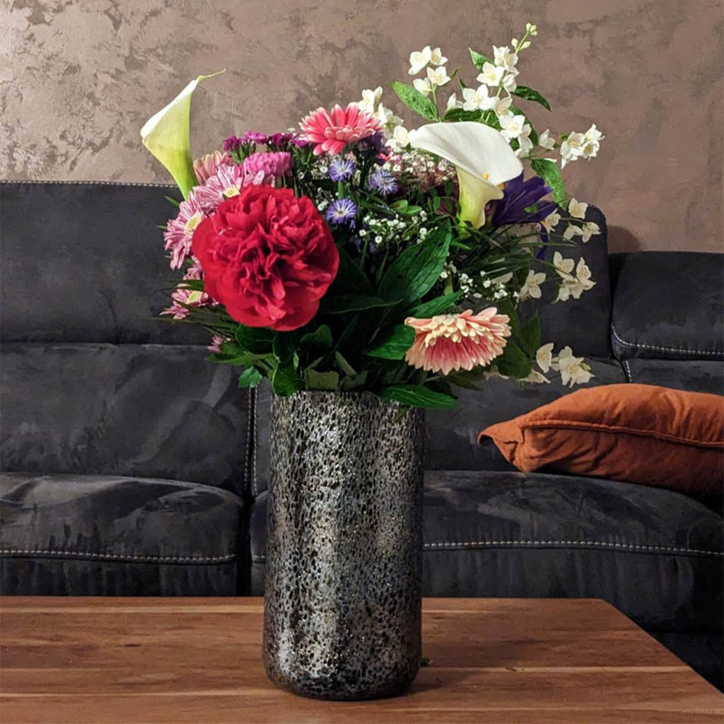 Cratere Space-black Mouth-blown Medium Vase