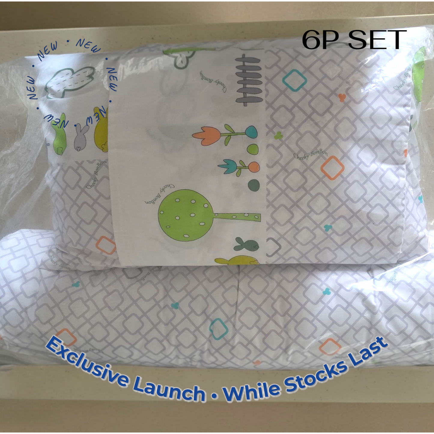 Cheeky Bon Bon Baby Bedding 6P Set – Special Offer (Pillow + Bolster + Extra Covers) S,LL,J Sizes