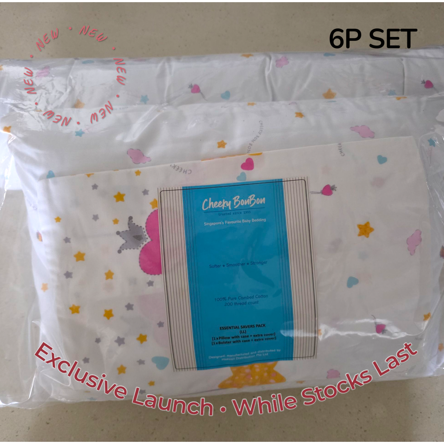 Cheeky Bon Bon Baby Bedding 6P Set – Special Offer (Pillow + Bolster + Extra Covers) S,LL,J Sizes