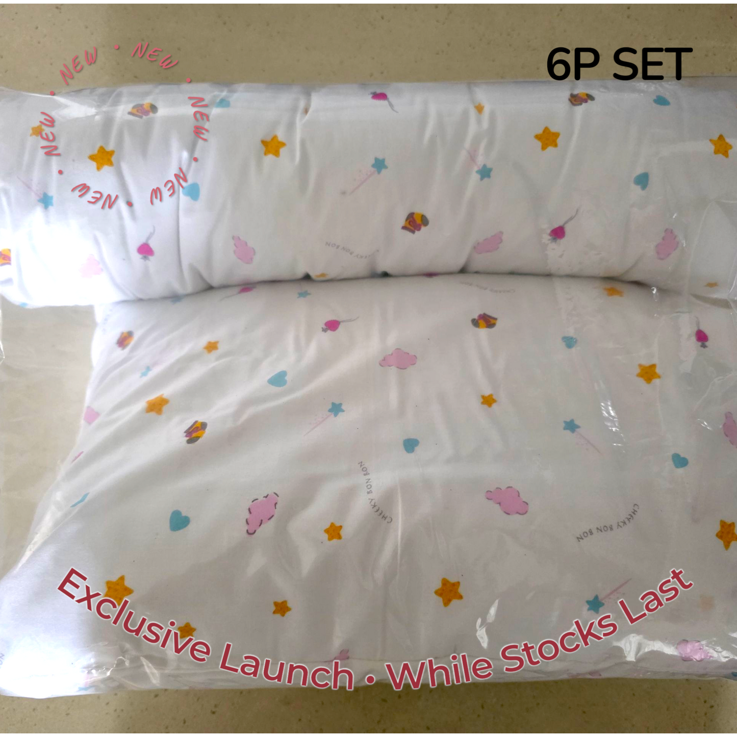Cheeky Bon Bon Baby Bedding 6P Set – Special Offer (Pillow + Bolster + Extra Covers) S,LL,J Sizes