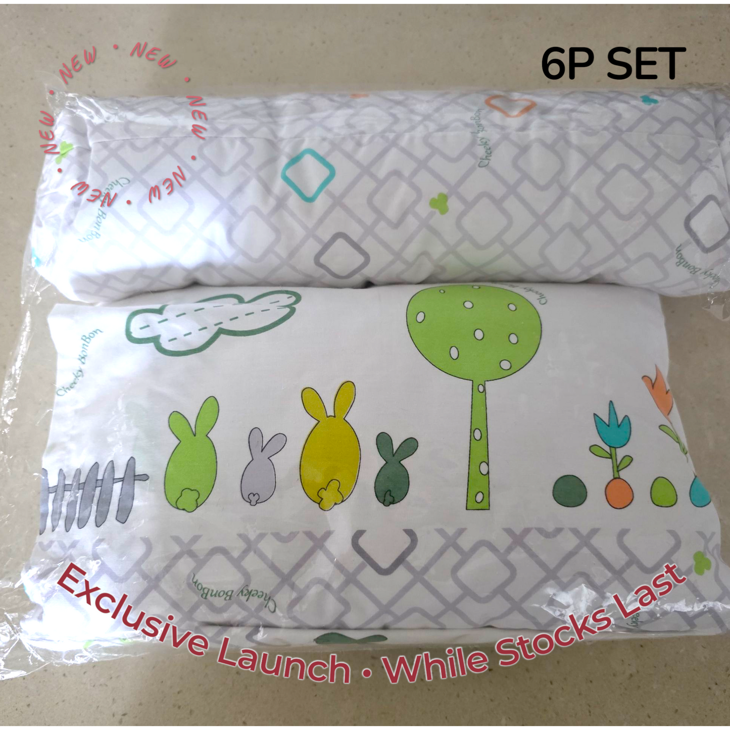 Cheeky Bon Bon Baby Bedding 6P Set – Special Offer (Pillow + Bolster + Extra Covers) S,LL,J Sizes