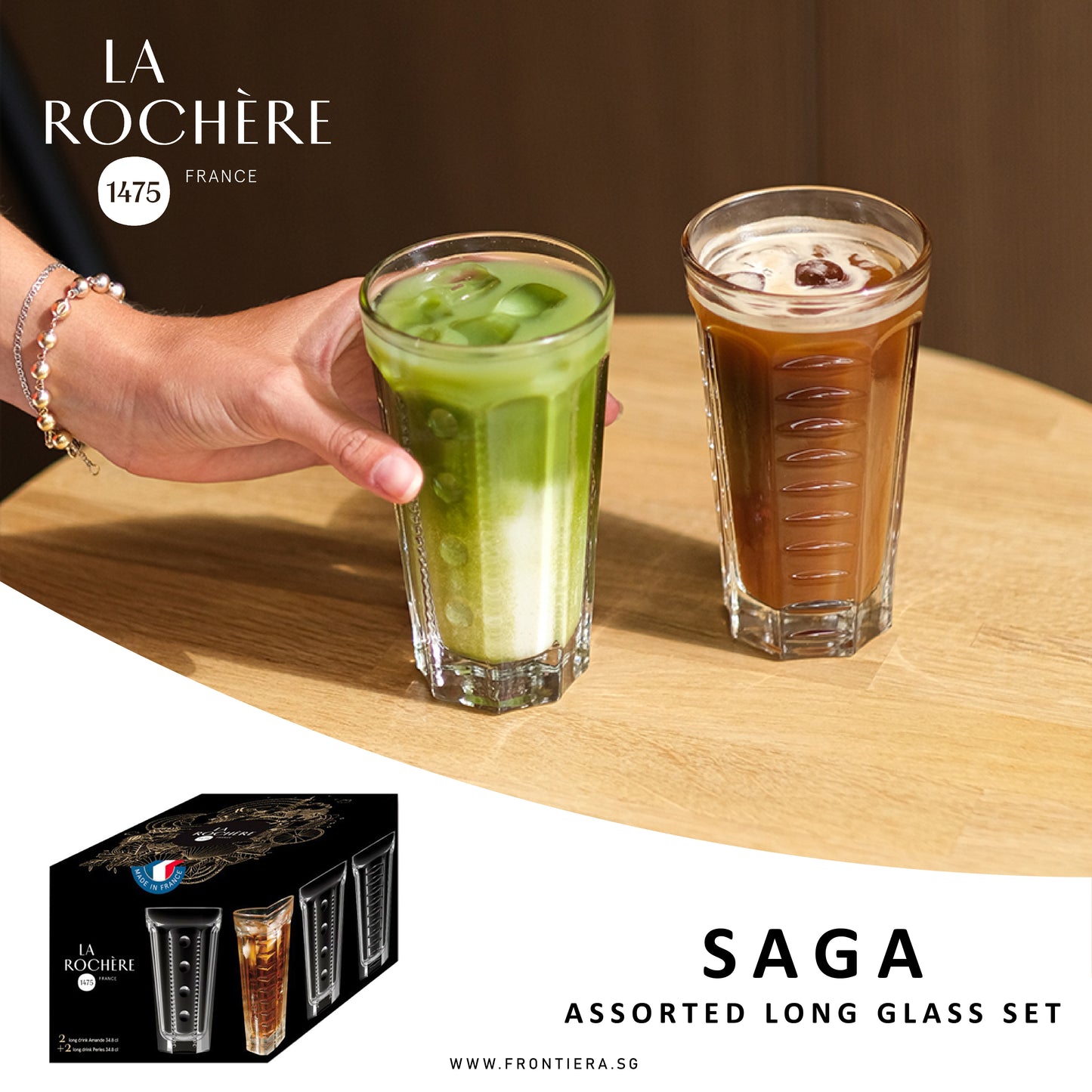 Saga Assorted Design (Set of 4) Long Drink Set