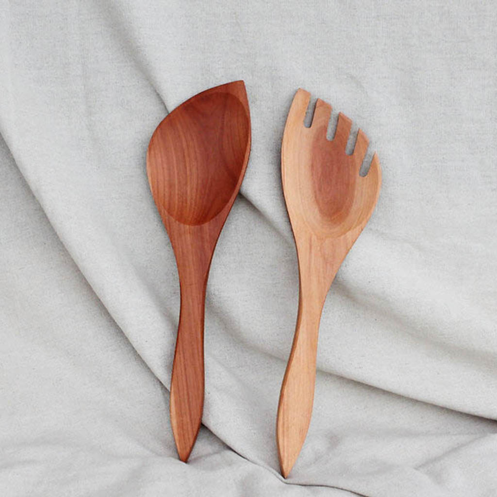 Sawowood 2P Salad Spoon & Fork Set