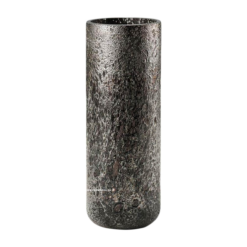 Cratere Space Brwonish black, Hand Blown High Vase(L) Ø105xH285mm