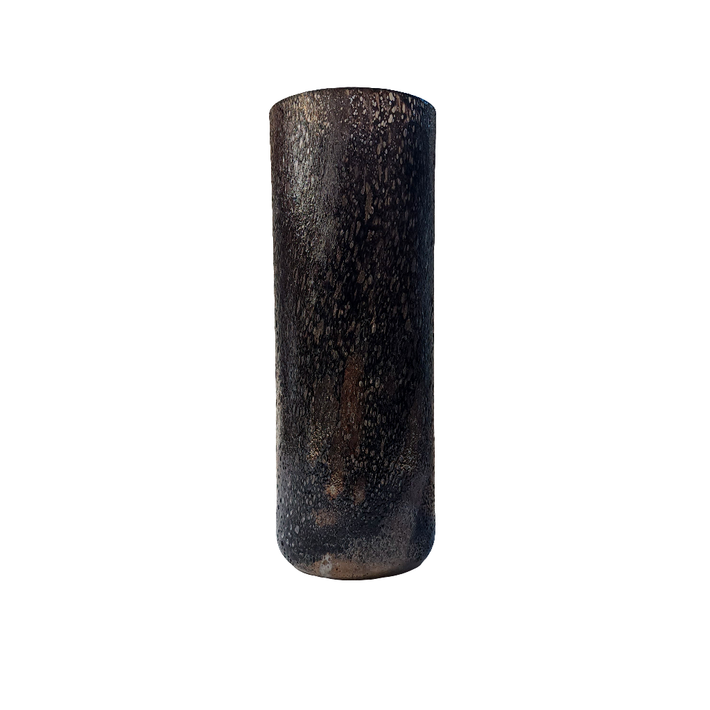 Cratere Space Brwonish black, Hand Blown High Vase(L) Ø105xH285mm
