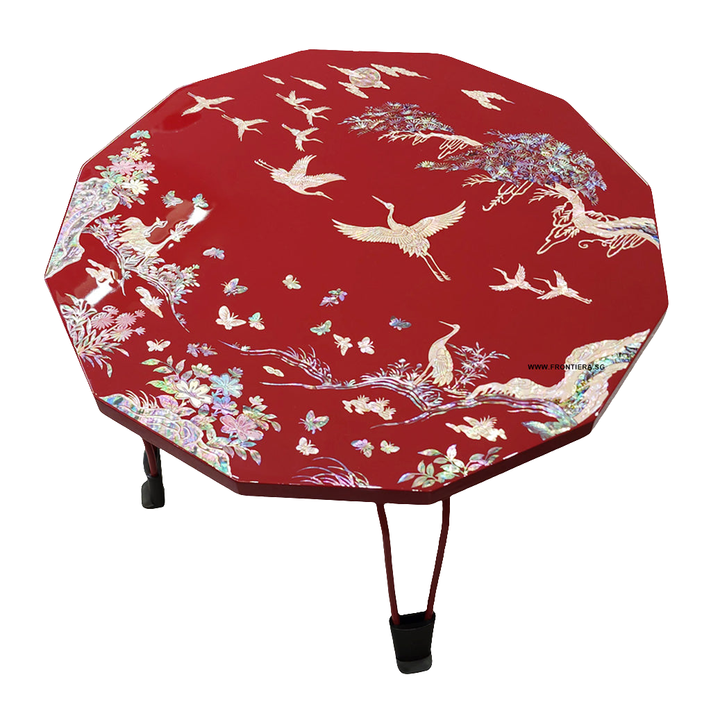 Red Mother of Pearl Inlaid Fordable Coffee Table 400mm (SOLD OUT)