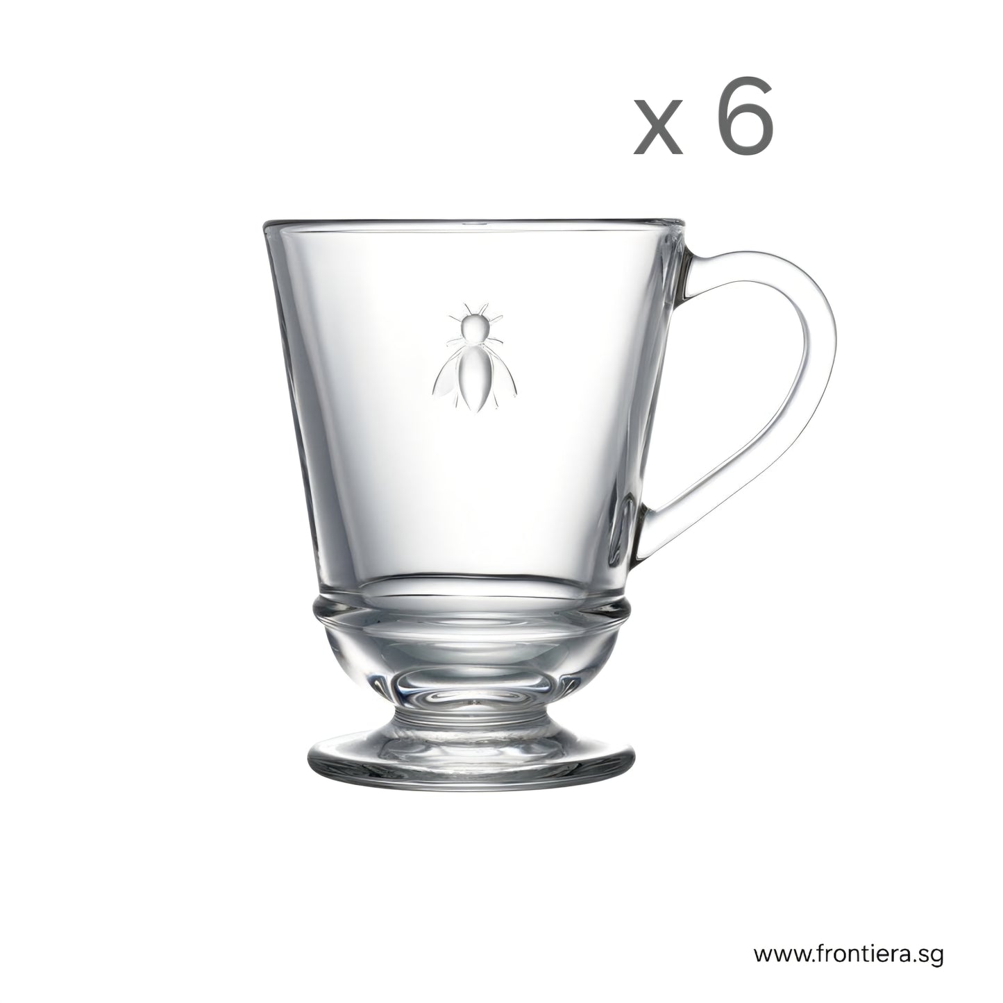 Abeille (Set of 6) Bee Mug Glass Ø85xH115mm, 275ml