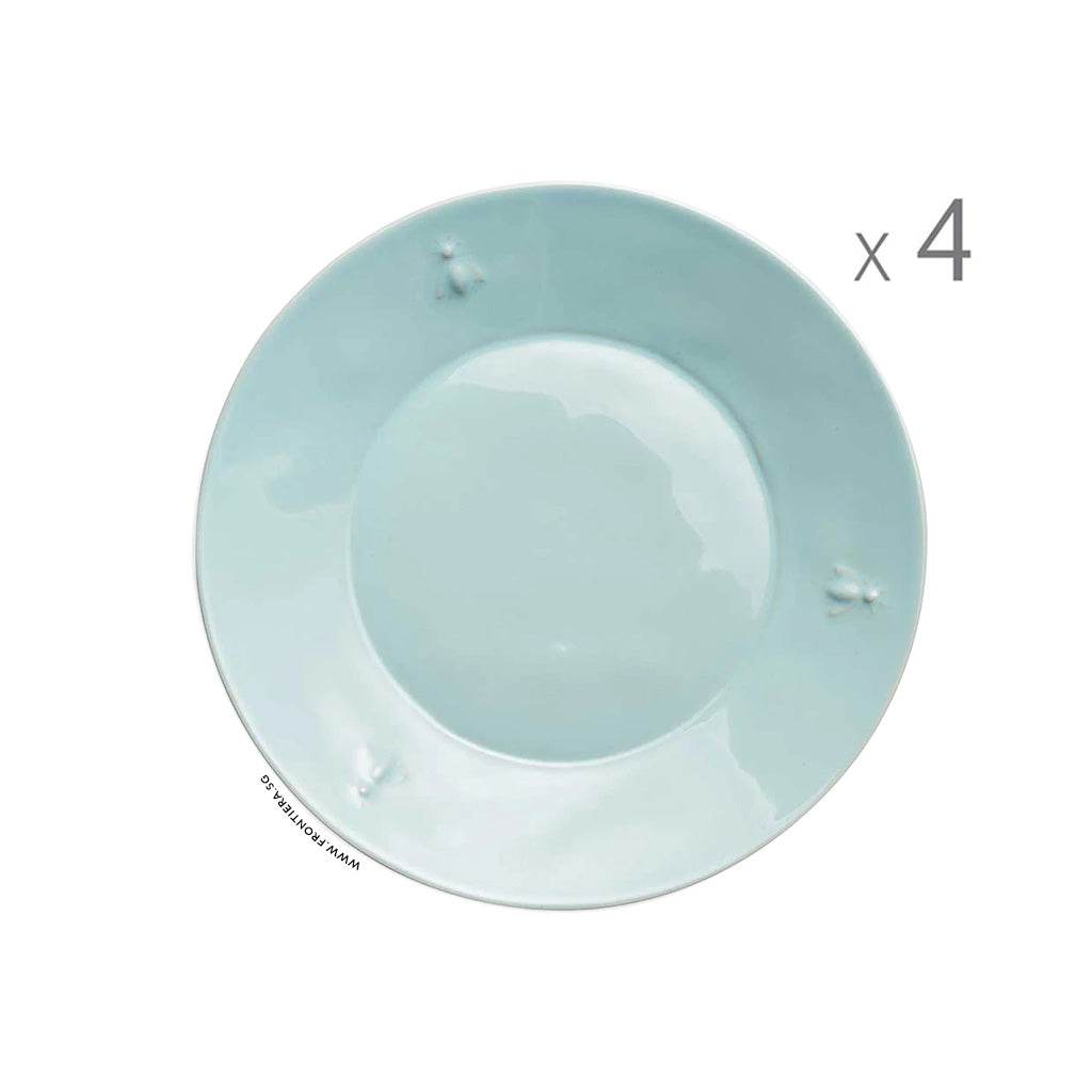 Abeille Bee Set of 4 Ceramic Blue Dessert Plates Ø214mm