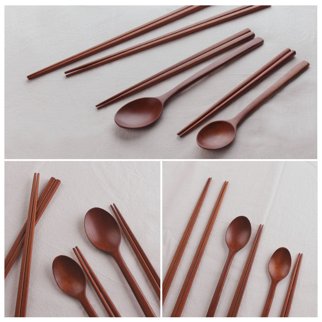 Ottchil Lacqured Children Wooden Spoon & Chopstick 200mm
