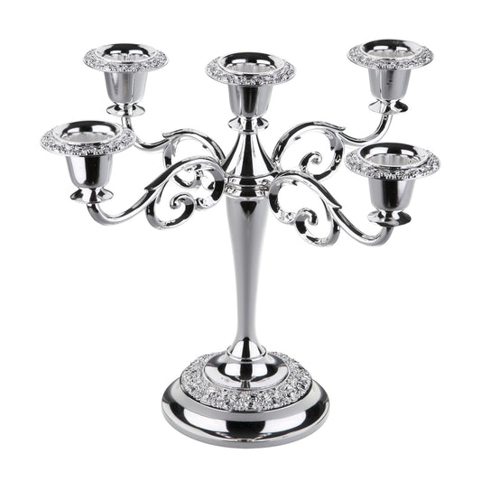 [England Silverware] 5 Arm Rose Candelabra / Luxury Candle Stand