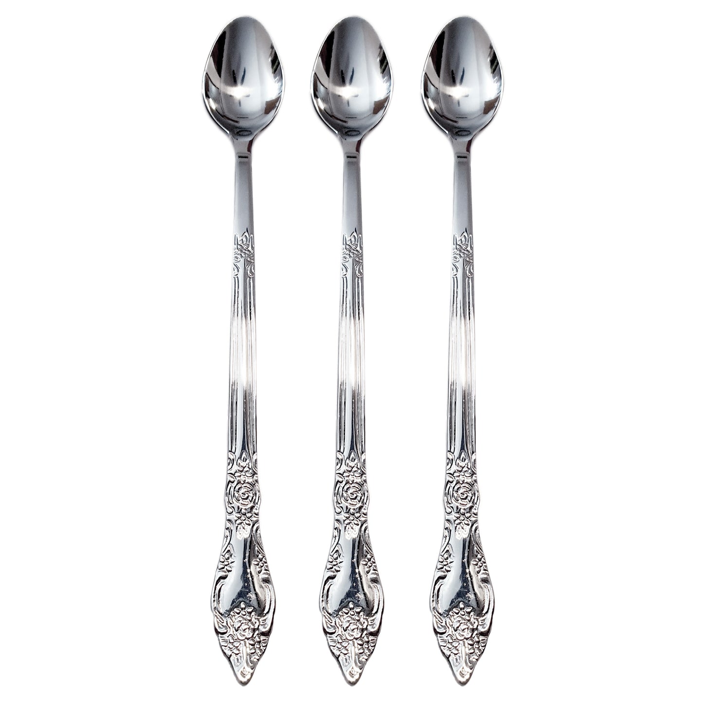 Rose 3-Pcs Long Drink Spoon Set 198mm