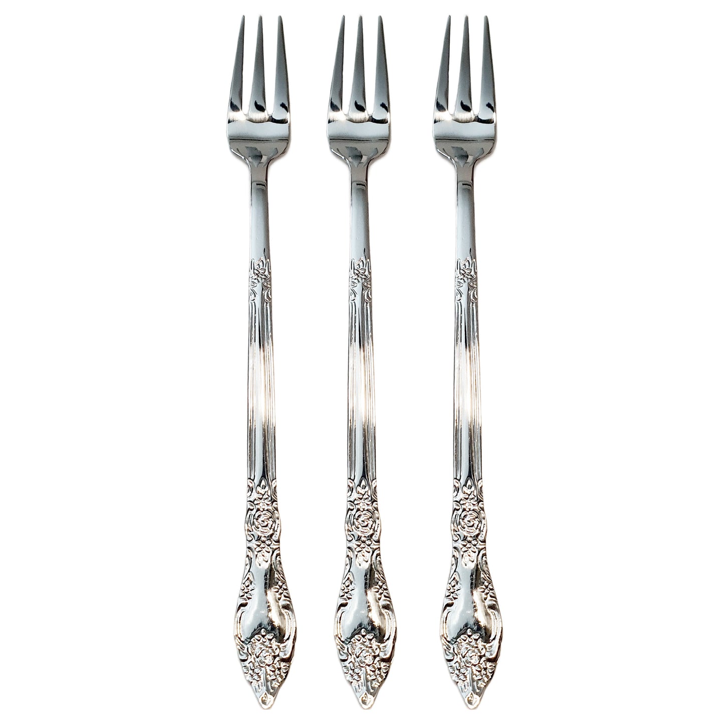 Rose 3-Pcs Long Fruit Fork Set 202mm