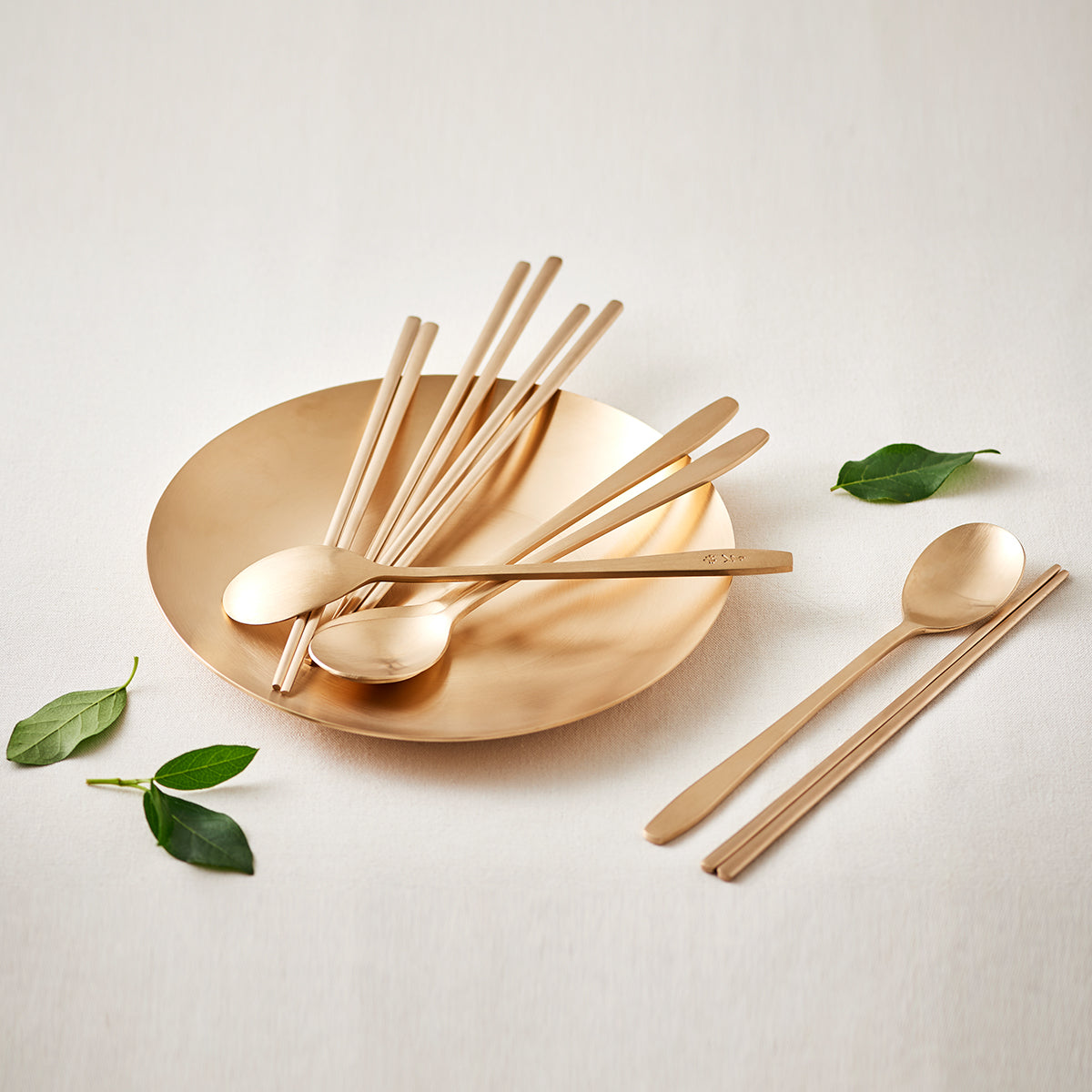 Bangjja Yugi Korean Spoon & Chopstick [2-Person Set] + Custome Engraving (Optional)