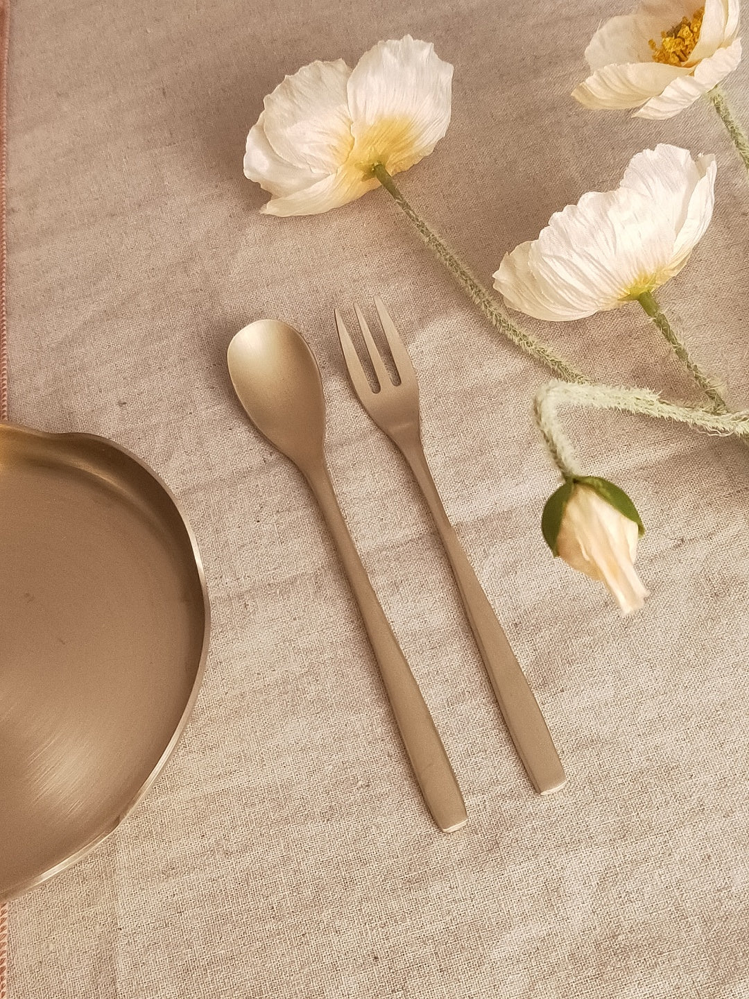 Bangjja Yugi Tea Spoon & Tea Fork 2P Set + Custome Engraving (Optional) [𝗦𝗼𝗹𝗱 𝗼𝘂𝘁]