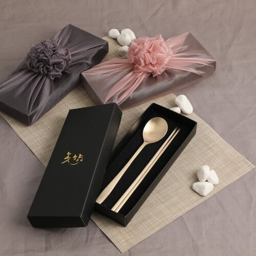 Bangjja Yugi Korean Spoon & Chopstick (1 / 2 / 4 Sets) + Custom Engraving Optional