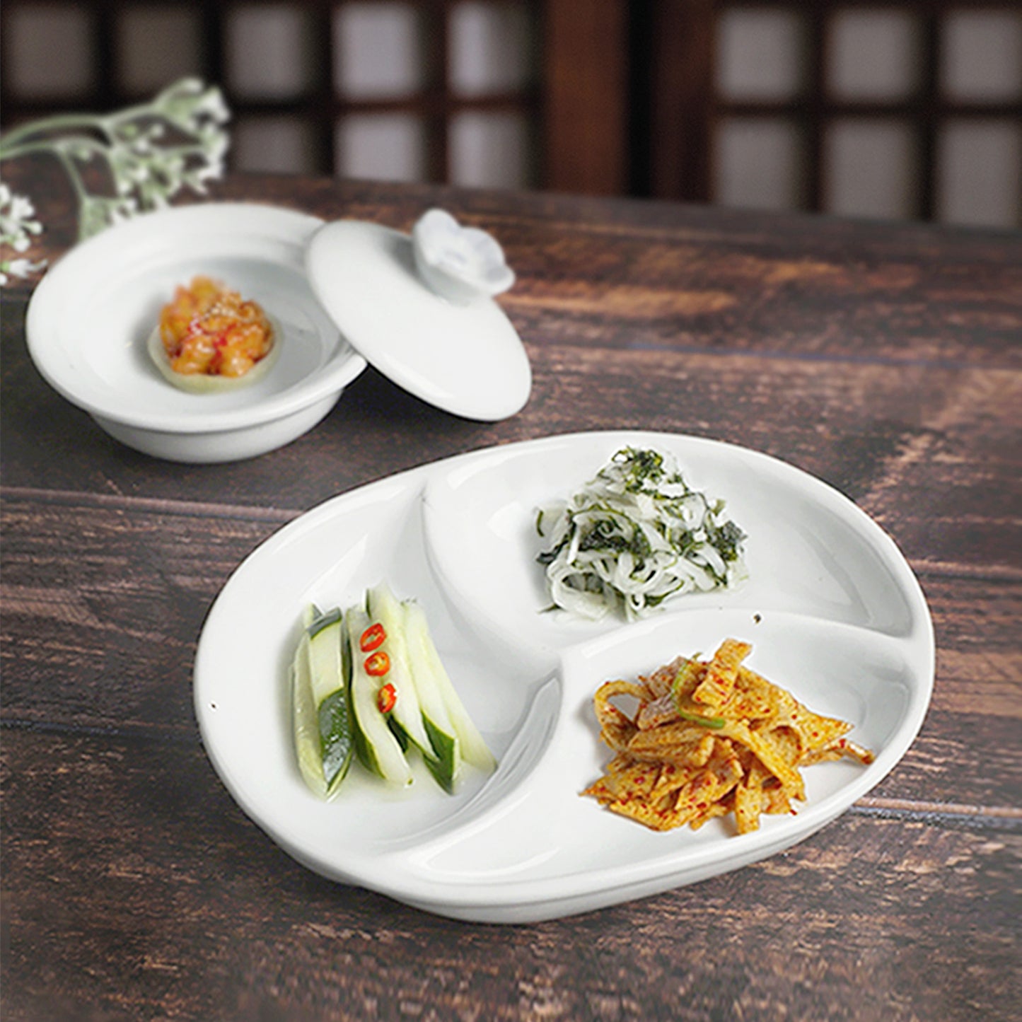 Day Flower 3 Section Divider Dish