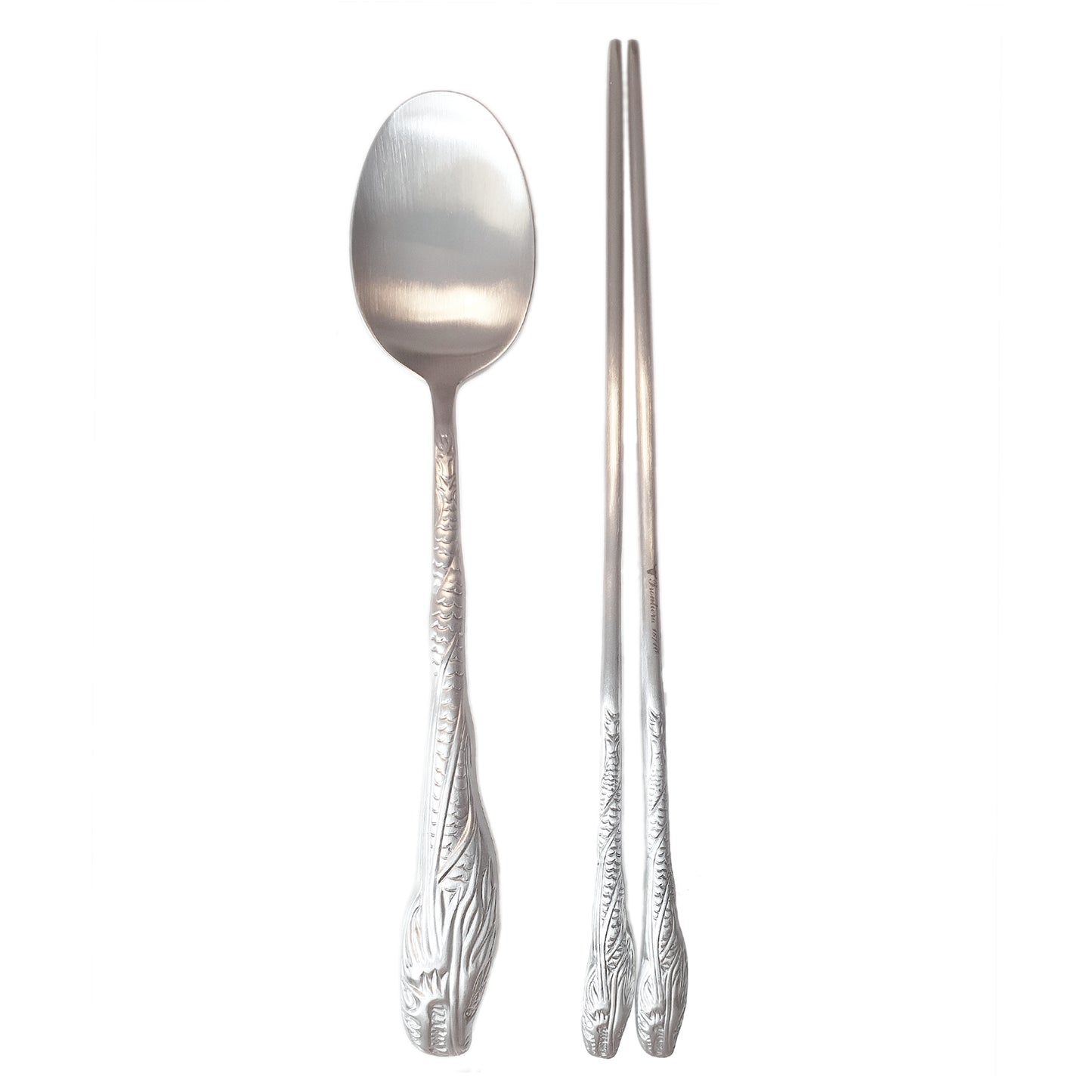 Dragon (Satin) Oriental 2-Person Spoon & Chopsticks Set