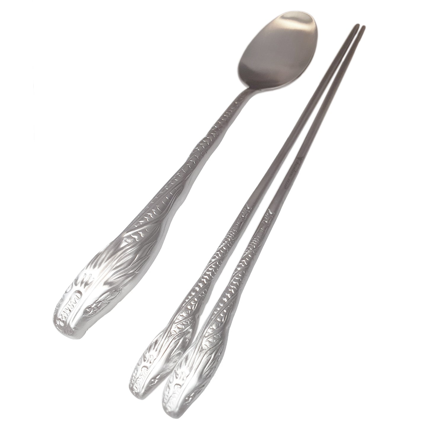 Dragon (Satin) Oriental 2-Person Spoon & Chopsticks Set