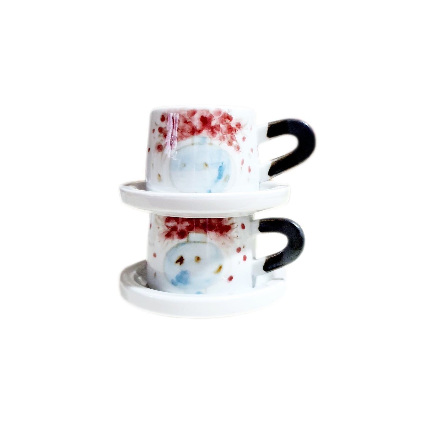 Flower Vase Espresso Cup & Saucer Set