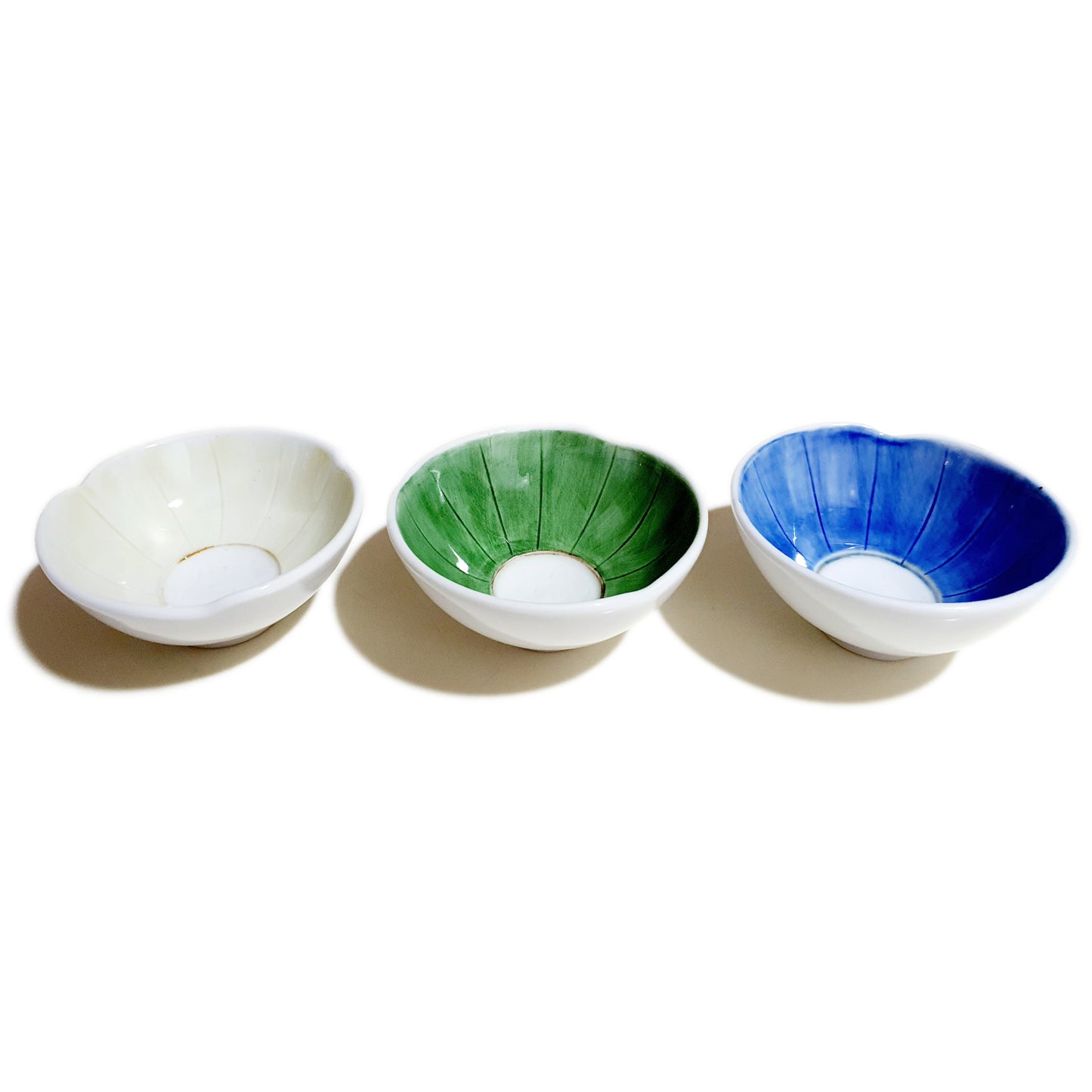 Flower Petal Blue Saucer 100mm (1pc/4pcs Set)