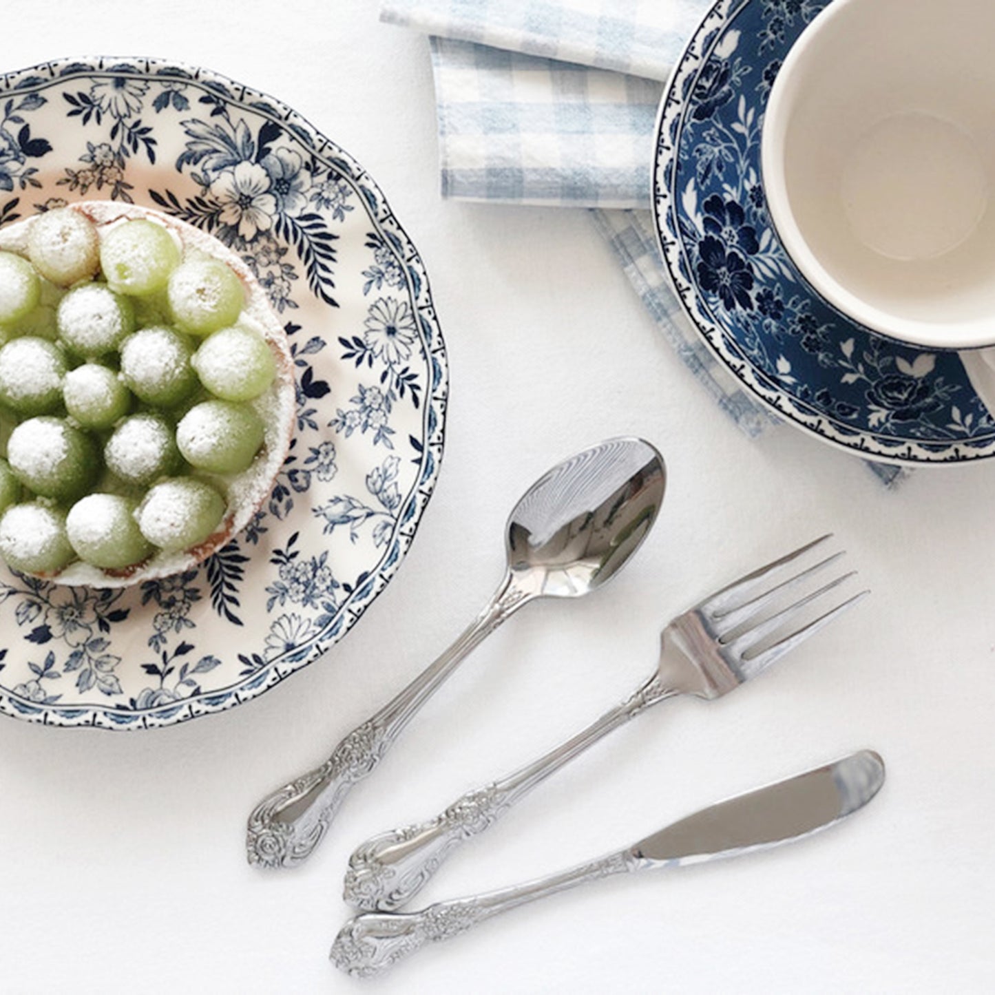 Rose 3-Pcs Coffee Spoon, Cake Fork, Butter Knife Set