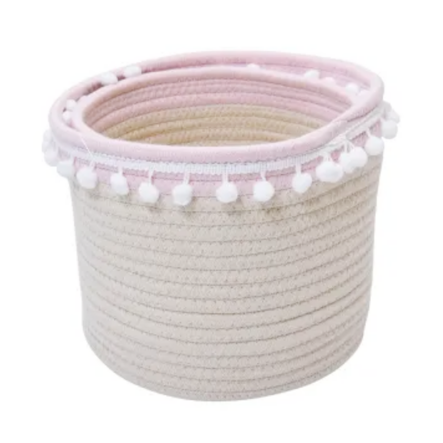 Blush Cotton Rope Storage Basket Round (S / M)