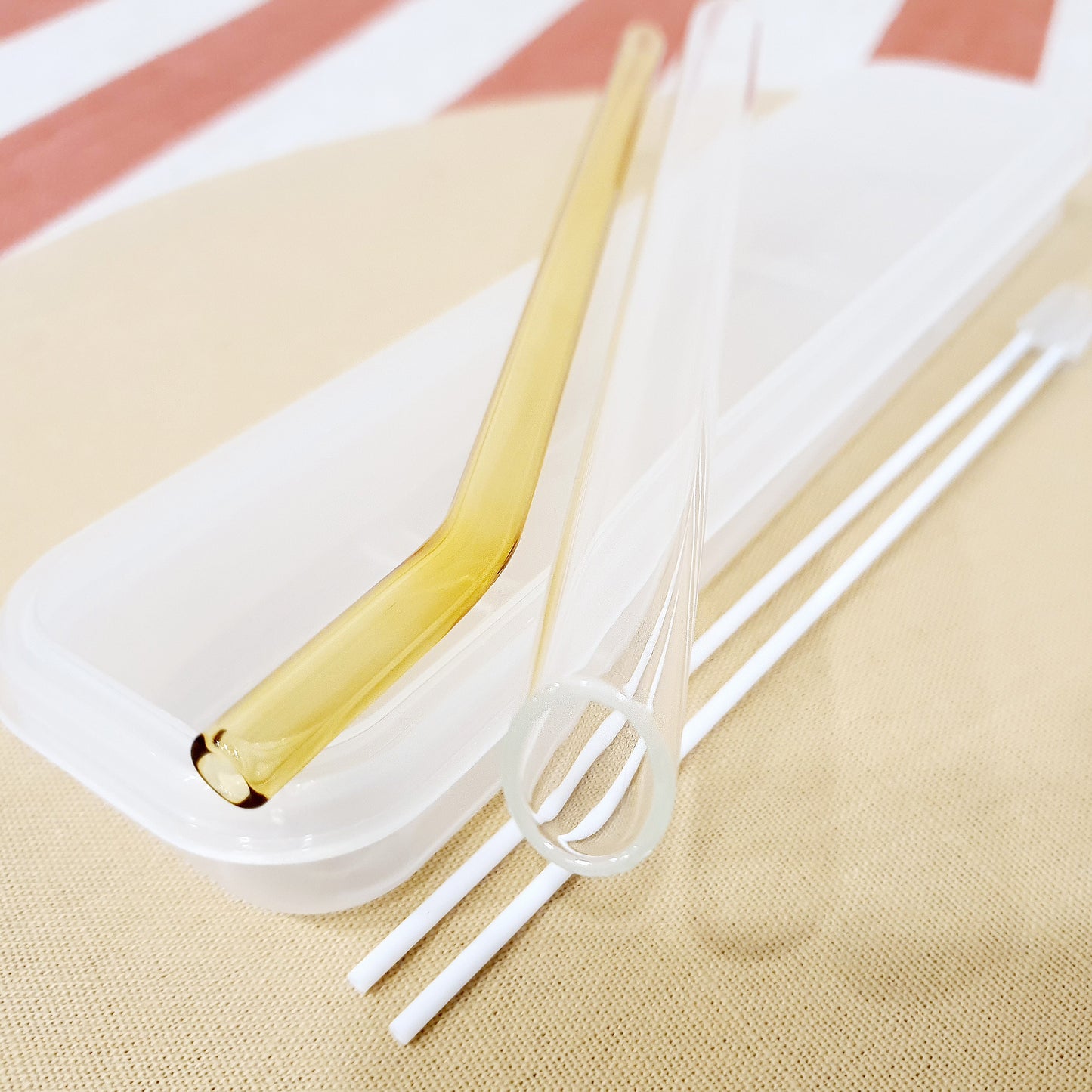 Eco Friendly Glass Straw Set (Yellow)