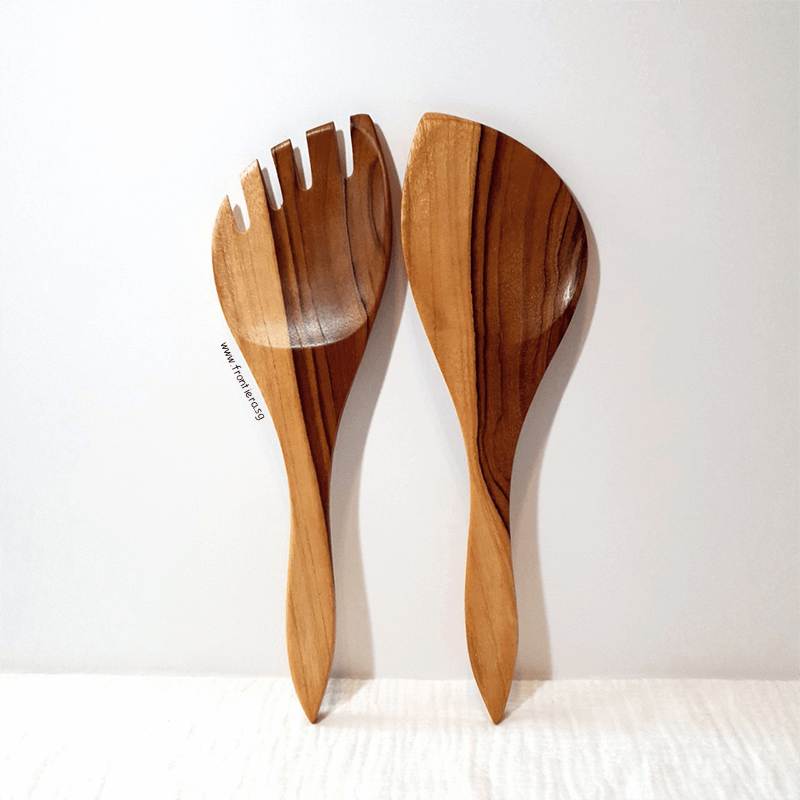 Teakwood 2P Salad Spoon & Fork Set