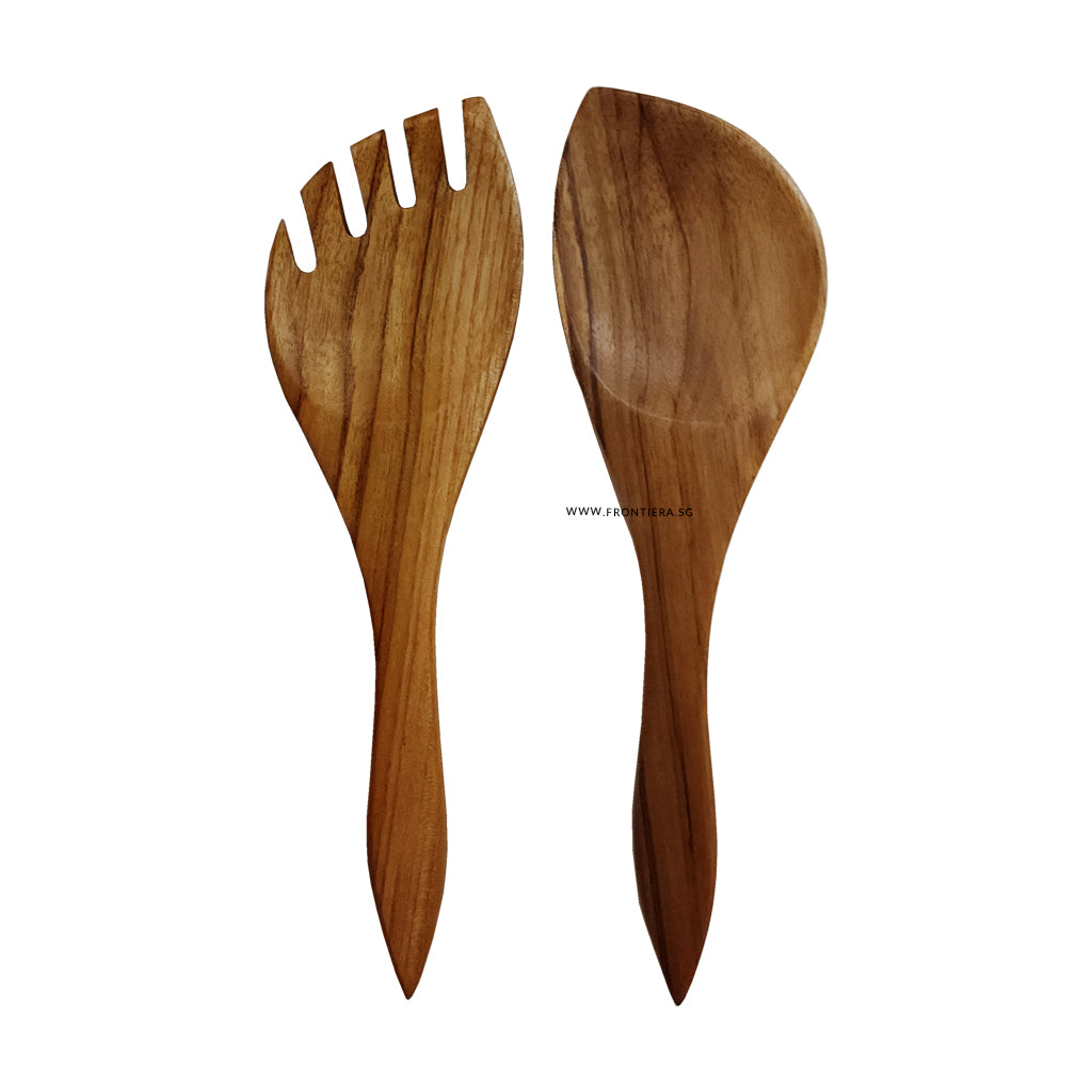 Teakwood 2P Salad Spoon & Fork Set