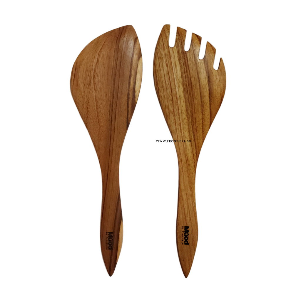 Teakwood 2P Salad Spoon & Fork Set