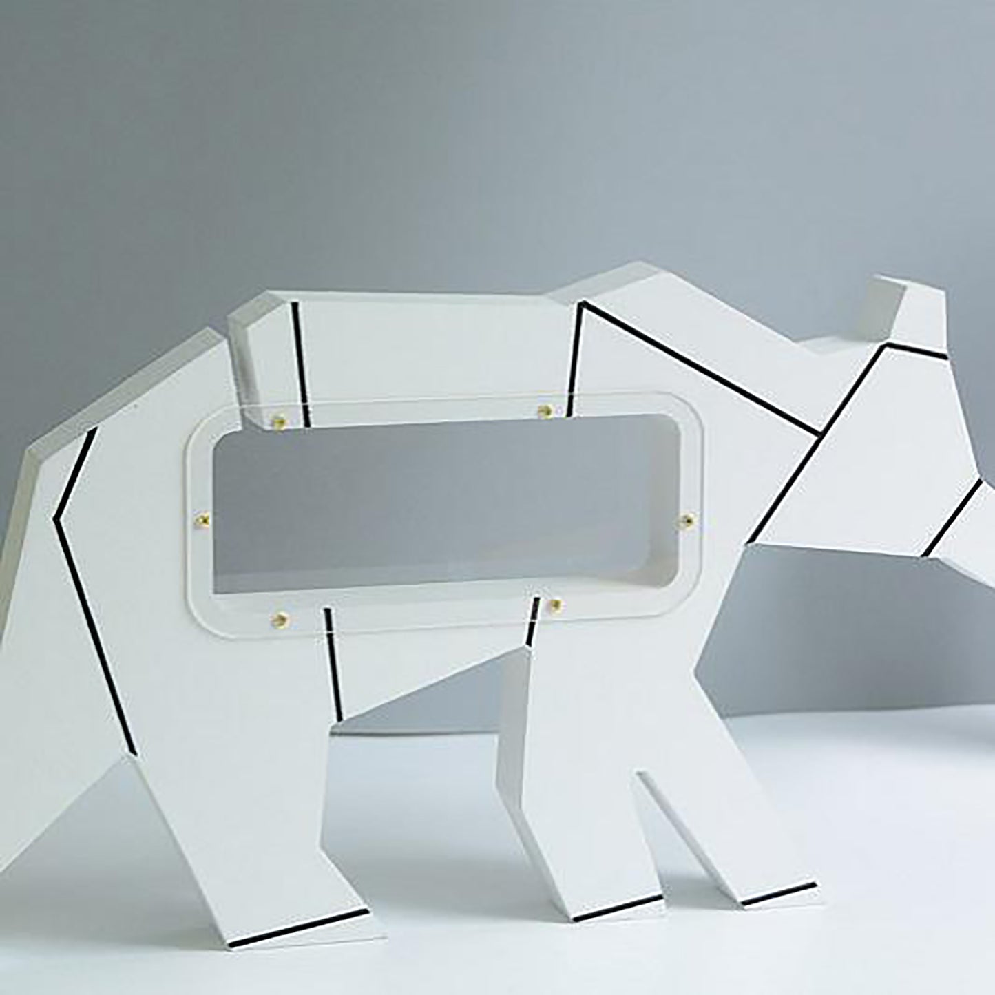 White Bear Wooden coin bank