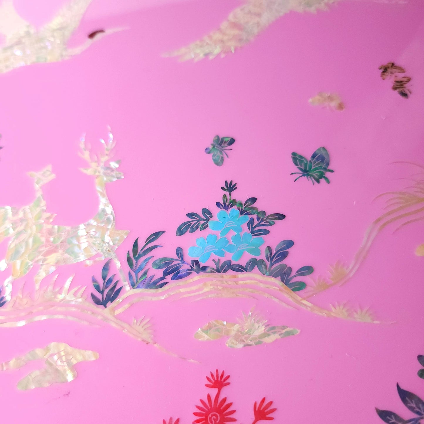 Pink Mother of Pearl Inlaid Fordable Coffee Table 400mm [SOLD OUT]